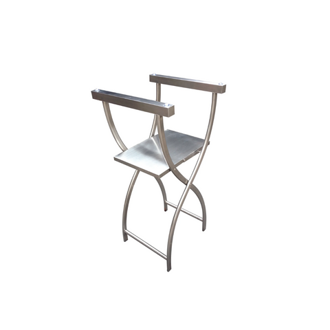 Pantheon Brushed Stainless Steel Tray Stand With Folding Shelf--Pack of 3 (MTS015-BS)