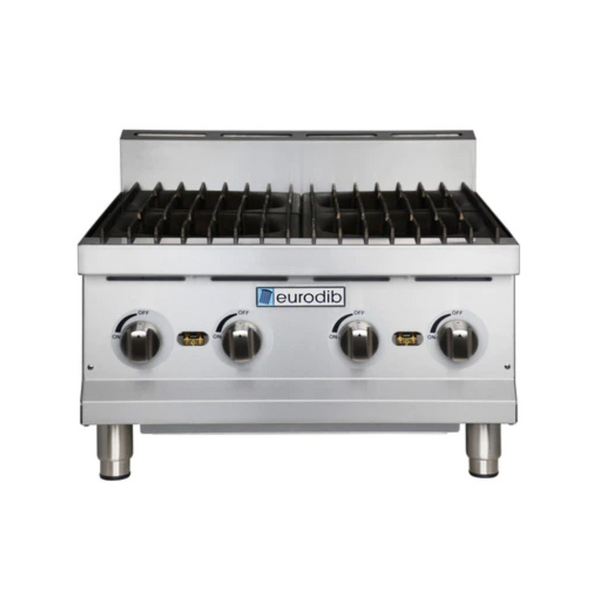 Eurodib 4 Open Burner Hot Plate 120,000 Btu Natural Gas T HP424