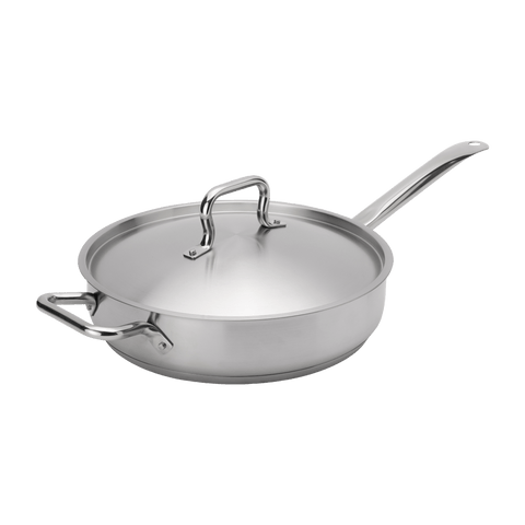 Browne Foodservice Elements Saute Pan 5qt/4.75l With Cover Stainless Steel (5734185) - iFoodservice Online