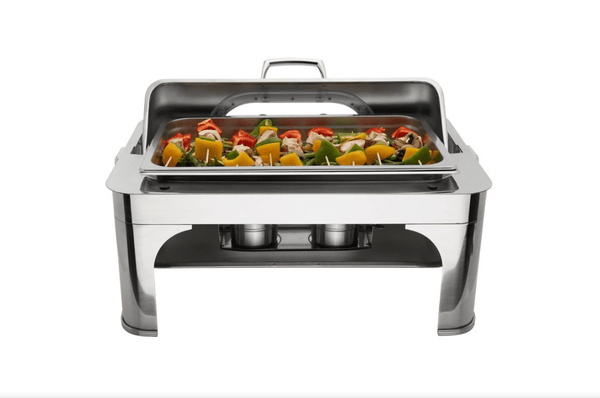 Browne Foodservice Nautilus Full Size Rectangular Chafer With Roll Top Cover (575166) - iFoodservice Online