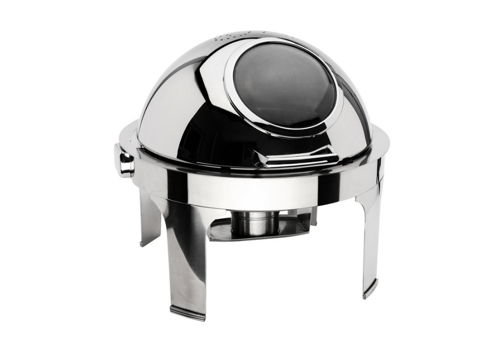 Browne Foodservice Nautilus Round Chafer 7qt/6.6L with Roll Top Cover (575167) - iFoodservice Online