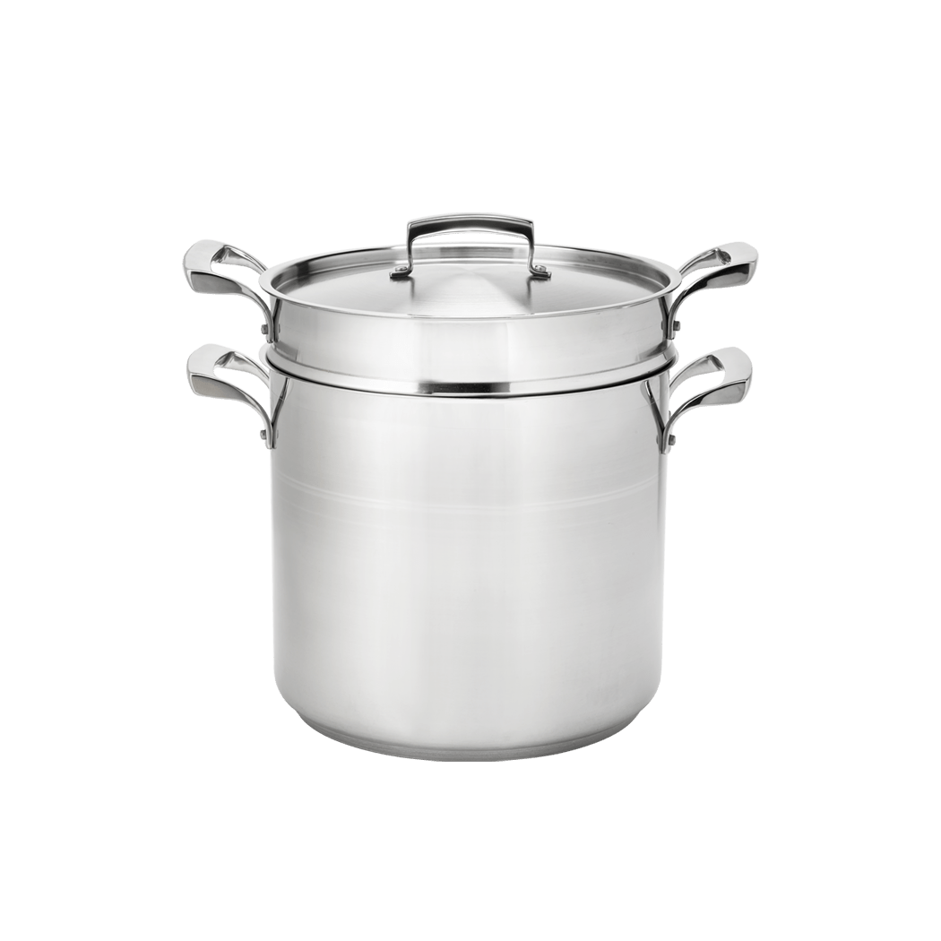 Browne Foodservice Thermalloy 12qt Stainless Steel Double Boiler (3 Piece Set) (5724072) - iFoodservice Online