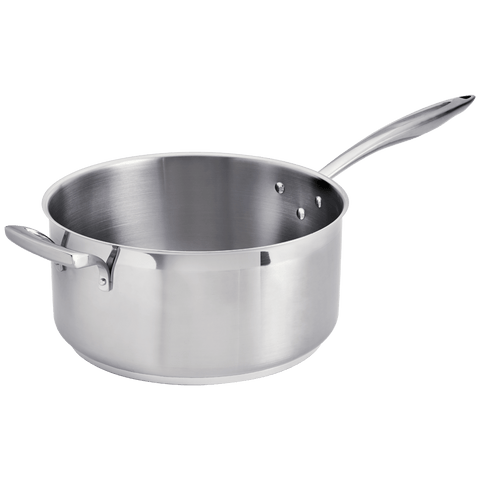 Browne Foodservice Thermalloy Low Sauce Pan 11"/28cm 8qt/8.4l Stainless Steel (5724166) - iFoodservice Online