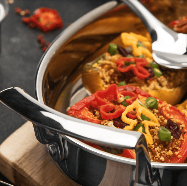 Browne Foodservice Thermally Roast Pan Oval Stainless Steel 2.6 Qt 2.45 L - 12x10.4x2"/30.5x26.5x5cm (5724177) - iFoodservice Online