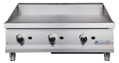 Eurodib 36'' Natural Gas Griddle W/thermostat, 3/4'' Smooth Surface, Thermostat Control T G36T - iFoodservice Online