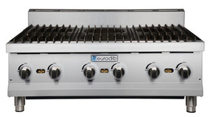 Eurodib 6 Open Burner Hot Plate 180,000 Btu Natural Gas T HP636