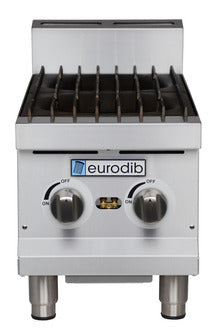 Eurodib 2 Open Burner Hot Plate 60,000 Btu Natural Gas T HP212,
