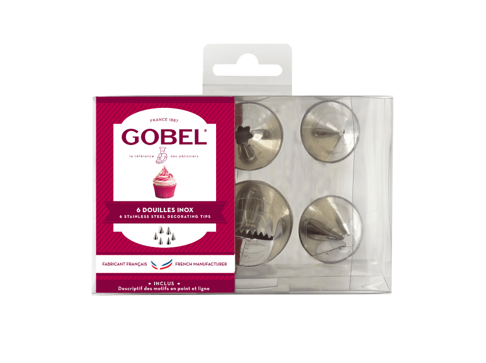 Gobel Stainless Steel Crystal Box Set of 6 Pcs Icing Tips Assorted (888002) - iFoodservice Online