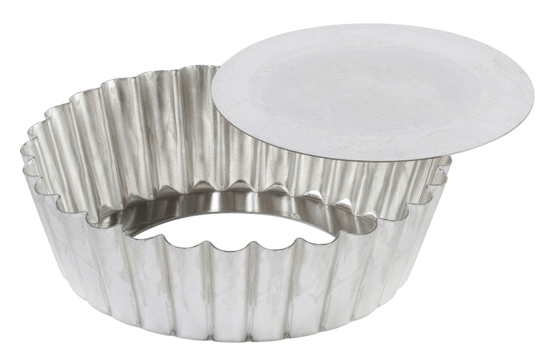 Gobel Tin plate round fluted cake mould - Removable bottom - Ø100/80 mm - h30 mm (124810) - iFoodservice Online