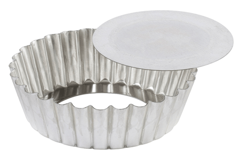 Gobel Tin plate round fluted cake mould - Removable bottom - Ø100/80 mm - h30 mm (124810) - iFoodservice Online