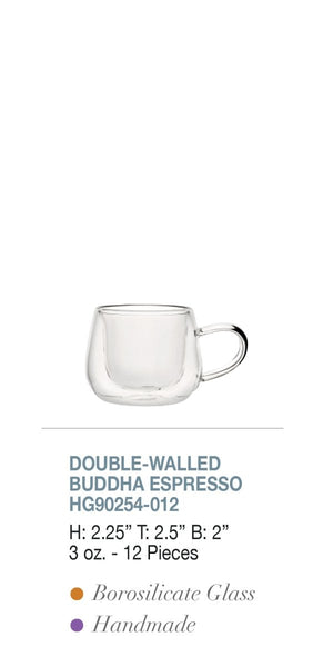 Hospitality Brands Buddha Double - Walled Espresso Mug (Pack 12) HG90254 - 012 - iFoodservice Online