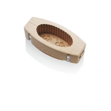 Louis Tellier Beechwood fluted butter moulds - Oval flower decoration - 250g BAR104 - iFoodservice Online