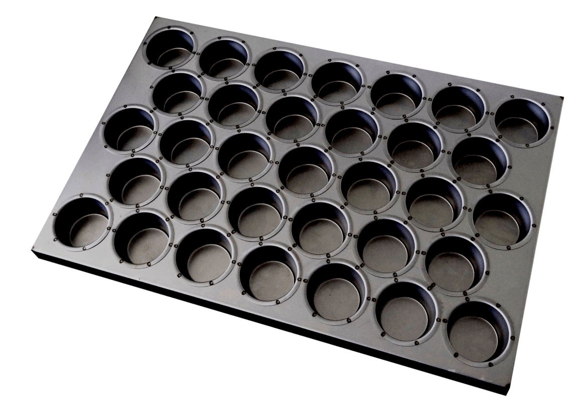 Louis Tellier Gobel Discontinued - Non - Stick Carbon Steel Muffin Mould 23 3/4'' X 15 3/4'' H (299104) - iFoodservice Online