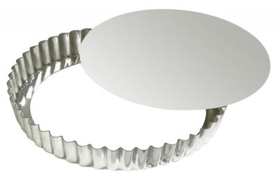 Louis Tellier Gobel Tin Loose Base Fluted Tart Mold Dia 12 1/2'' X 1''H (126450) - iFoodservice Online