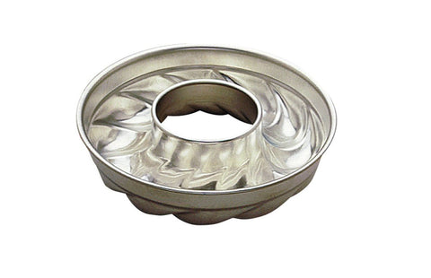 Louis Tellier Gobel Tin Plate Trois Freres - Twisted Savarin or Ring Mould - Ø220 mm - H55 mm (124340) - iFoodservice Online