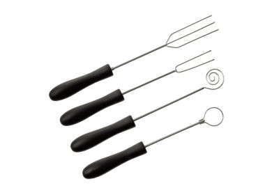 Louis Tellier Set of 4 spits to dunk chocolate - St/st chocolate forks - Plastic handle ID5000 (Pack ok 1) - iFoodservice Online