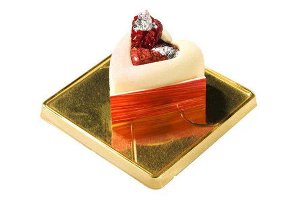 Louis Tellier Silikomart - Medium Heart Savarin Red Mold 1 7/8'' X 2'' X 1 1/8'' H (SF088) - iFoodservice Online