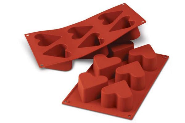 Louis Tellier Silikomart - Silicone Mould N. 6 Heart Ø65 H 40 Mm (SF036) - iFoodservice Online