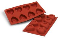 Louis Tellier Silikomart - Small Heart Savarin Red Mold 1 1/4'' X 1 1/4'' X 3/4'' H (SF089) - iFoodservice Online