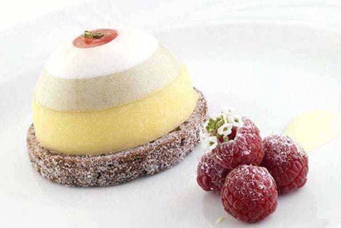 Louis Tellier Silikomart - Topping Dome Red Mold, Diam 3'' X 1 5/8'' H (SF086) - iFoodservice Online