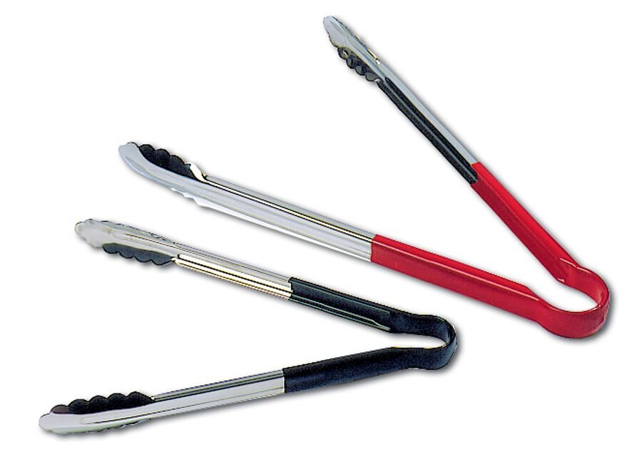 Matfer Bourgeat All Purpose Tongs With Non Slid Pvc Handle 15 3/4" Red (071699) - iFoodservice Online