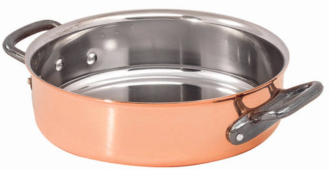 Matfer Bourgeat Bourgeat Copper Saute Pan Brazier Without Lid 9 1/2" 374024 - iFoodservice Online