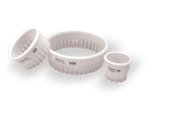 Matfer Bourgeat Exoglass® Round Pastry Cutter, Fluted, 1 1/2" (150113) - iFoodservice Online