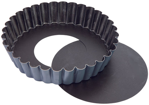 Matfer Bourgeat Exopan Non - stick Fluted Tartlet Mold With Removable Bottom 9 7/8" (331684) - iFoodservice Online