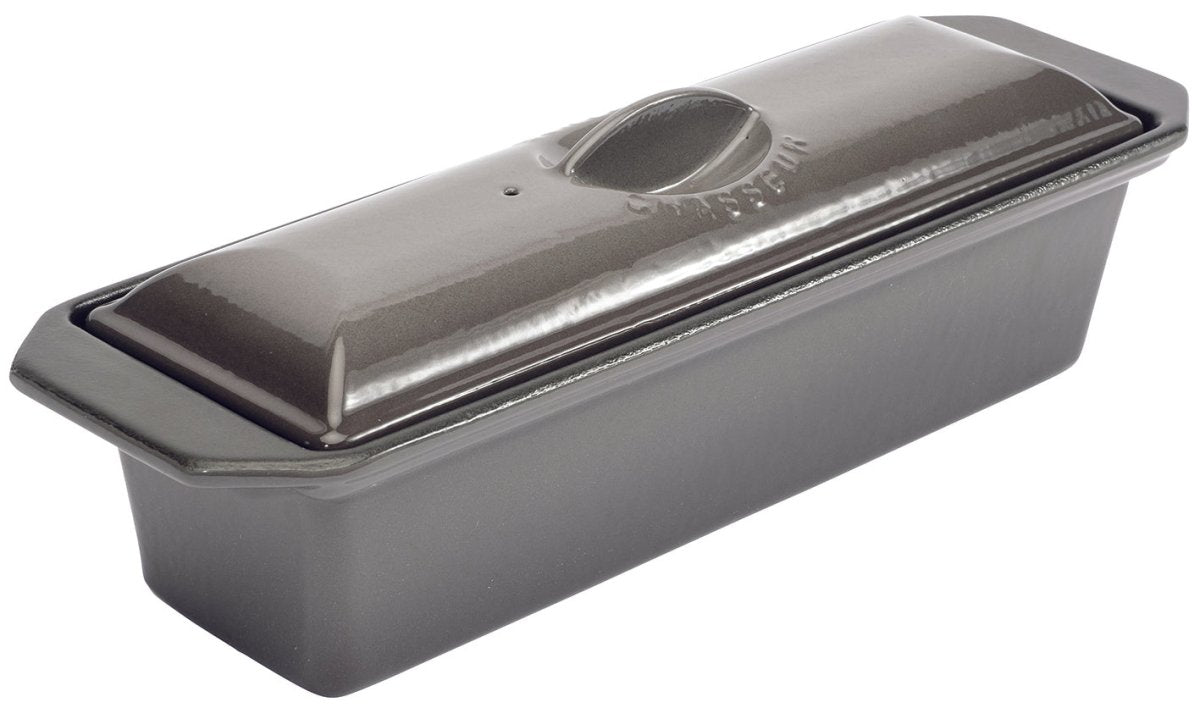 Matfer Bourgeat Le Chasseur Enameled Cast Iron Rectangular Terrine Black 12 1/2" (071072) - iFoodservice Online