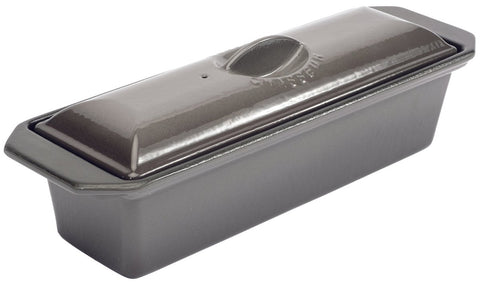 Matfer Bourgeat Le Chasseur Enameled Cast Iron Rectangular Terrine Black 12 1/2" (071072) - iFoodservice Online