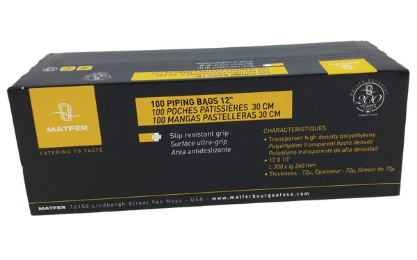 Matfer Bourgeat Standard Disposable Pastry Bags, 12", Master Case (6 ROLLS) 165015MC - iFoodservice Online