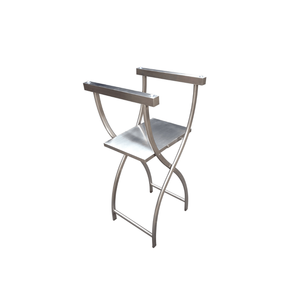 Pantheon Brushed Stainless Steel Tray Stand With Folding Shelf (MTS015 - BS) - iFoodservice Online