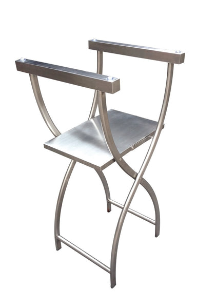 Pantheon Brushed Stainless Steel Tray Stand With Folding Shelf (MTS015 - BS) - iFoodservice Online