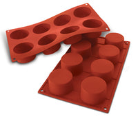 Silikomart Sf119 - Silicone Mould N. 8 Cylinders Ø 63 H 40 Mm (Pack of 10)