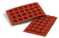 Louis Tellier Silikomart -Small Heart Savarin Red Mold 1 1/4'' X 1 1/4'' X  3/4'' H (SF089)