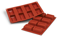 Louis Tellier Silikomart - Medium Rect Savarin Red Mold 2 1/4'' X 1 1/4'' X  3/4'' H (SF091)