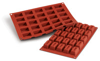 Louis Tellier Silikomart - Medium Rect Savarin Red Mold 2 1/4'' X 1 1/4'' X  3/4'' H (SF091)