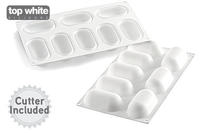 Silikomart CURVE PILLOW80 Pillow 80 - Silicone Mould 82x43 H32 Mm + Cutter (Pack of 10) - iFoodservice Online